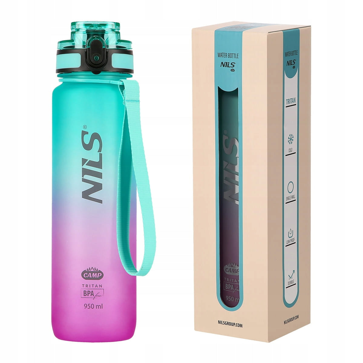 Bottle with Cartridge 950ml Tritan NILS CAMP NCD04 Bottle Lightweight BPA Free Manufacturer code 15-02-044