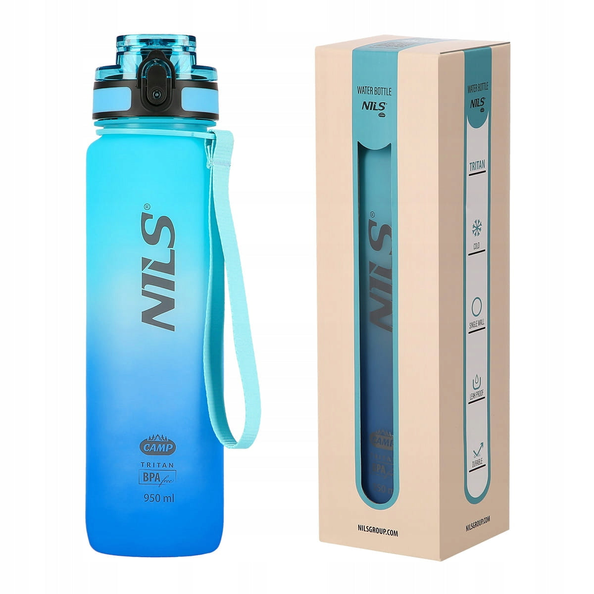 Bottle with Cartridge 950ml Tritan NILS CAMP NCD04 Bottle Lightweight BPA Free Packaging status original
