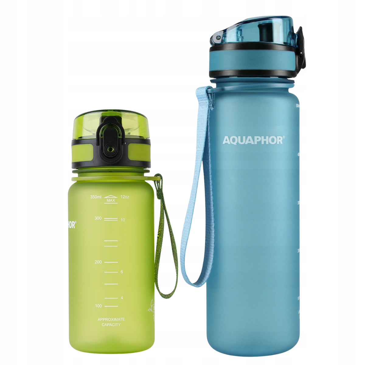 Bottle with filter cartridge Aquaphor City 350ml and 500ml sealed with measuring cup
