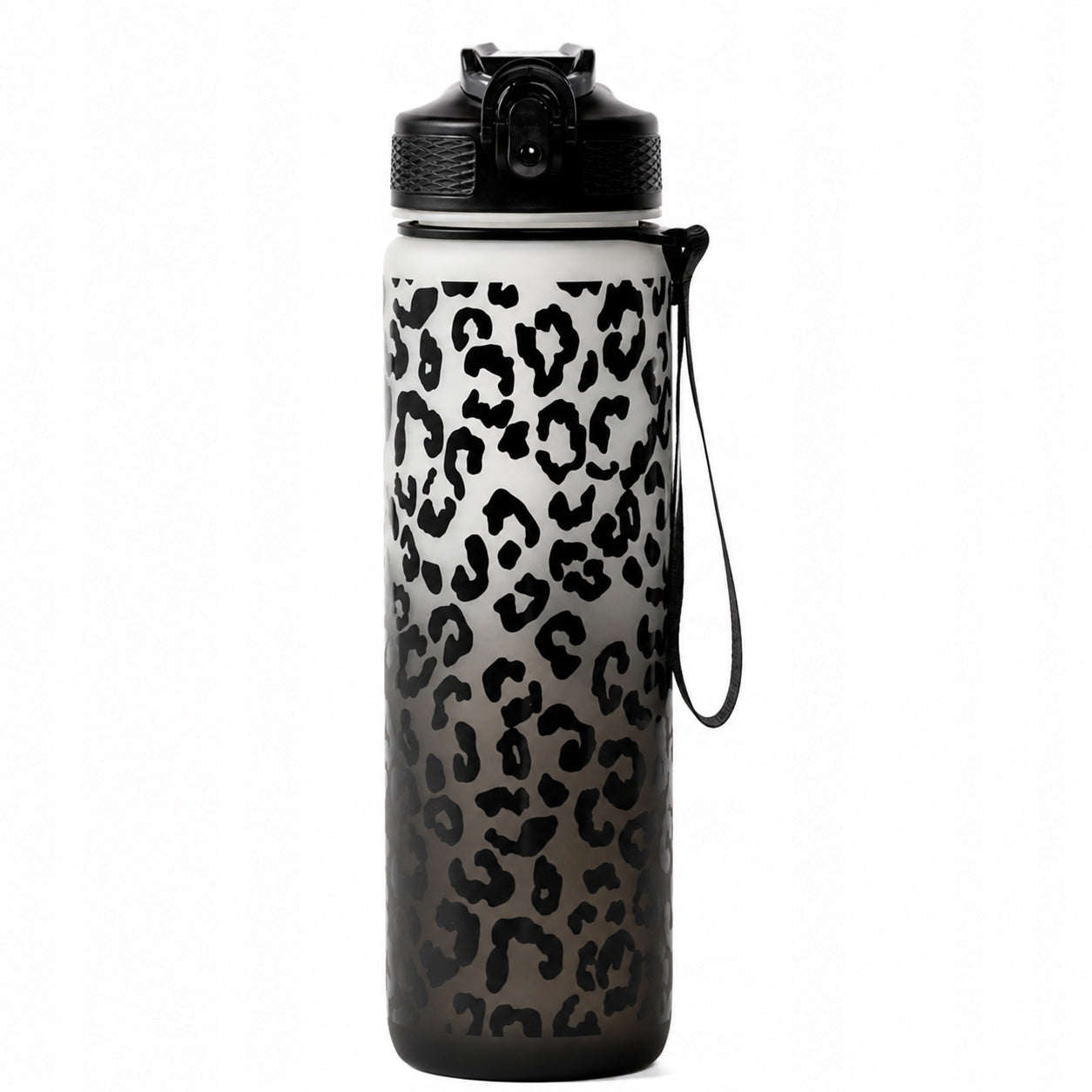 Bottle with mouthpiece for motivational water Ombre 1l Black with gray Packaging status original