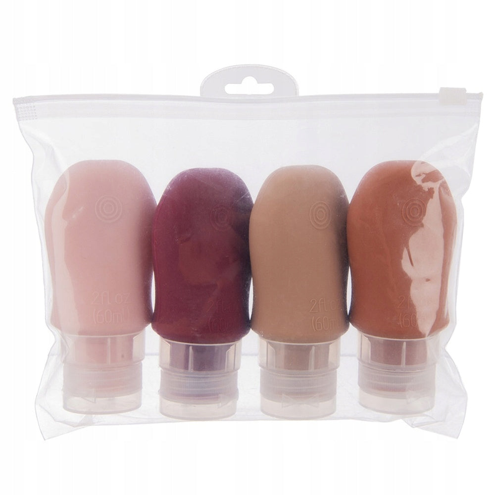 Bottles travel containers for cosmetics with suction cups in silicone case Volume 60 ml