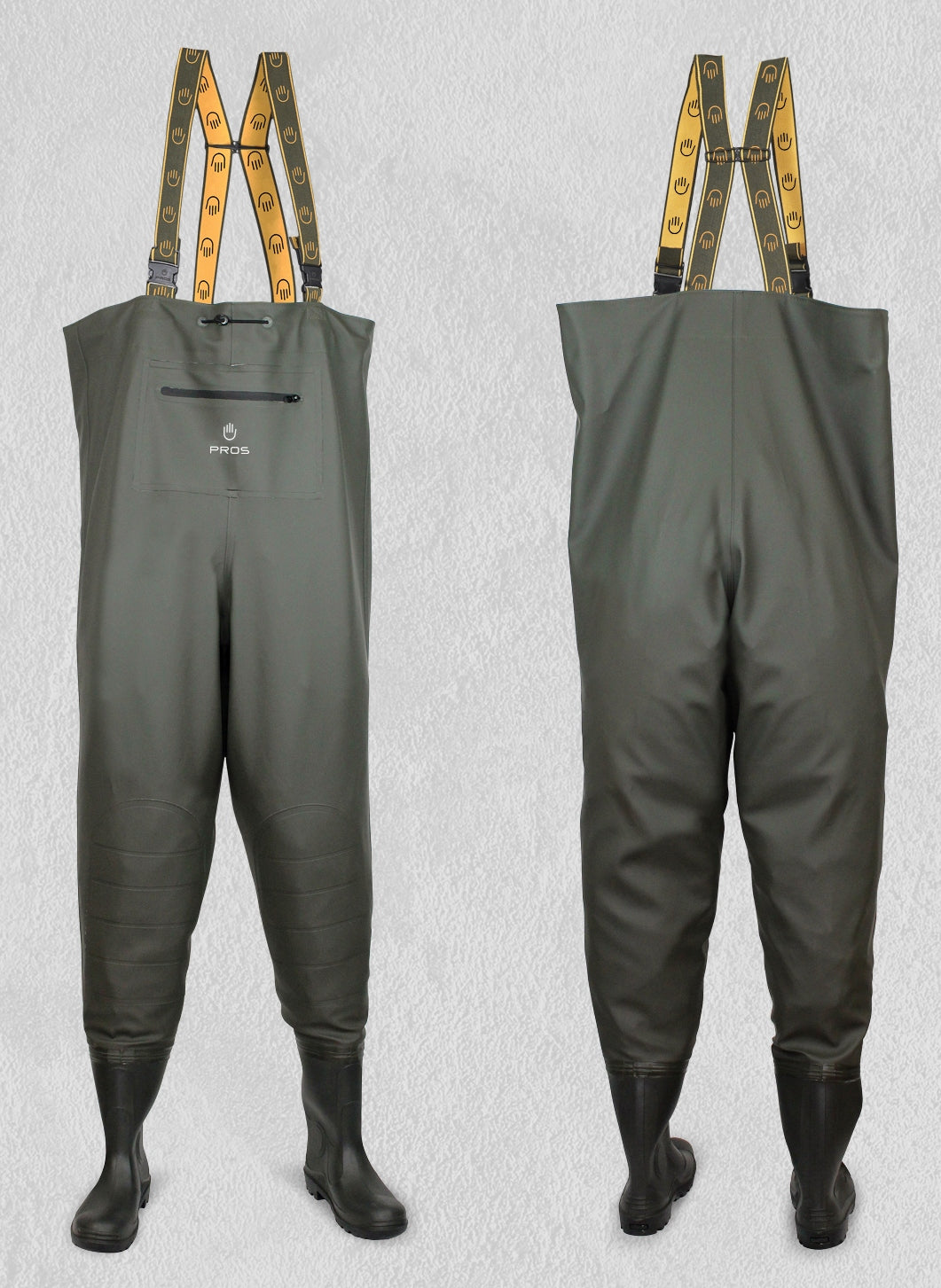 Bottoms with Front Closure Pocket Pros Fishing Harness High Type with shoes