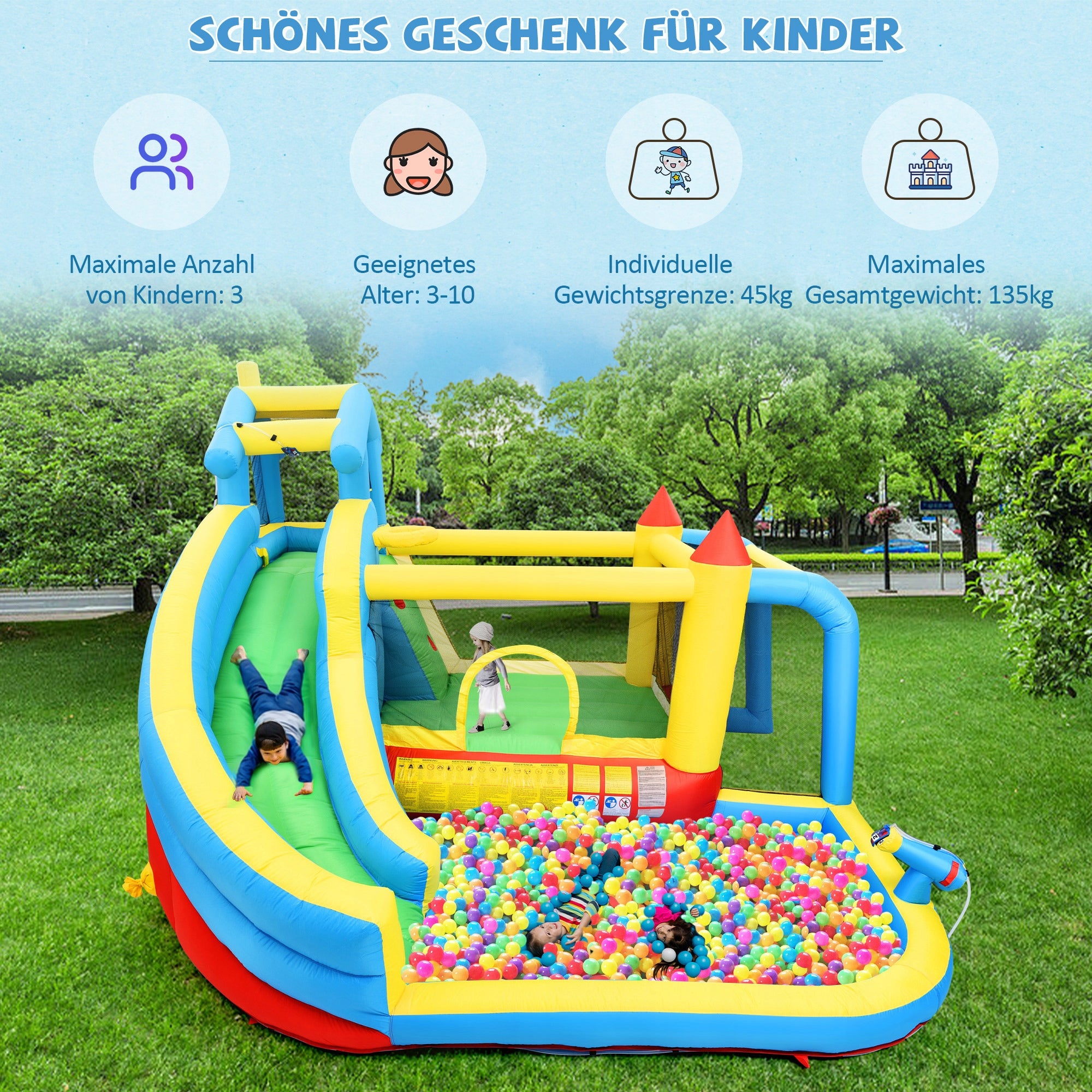 Bouncy castle Kids Water Park Trampoline blower HUGE PLAYGROUND 5-in-1 gift Brand no brand
