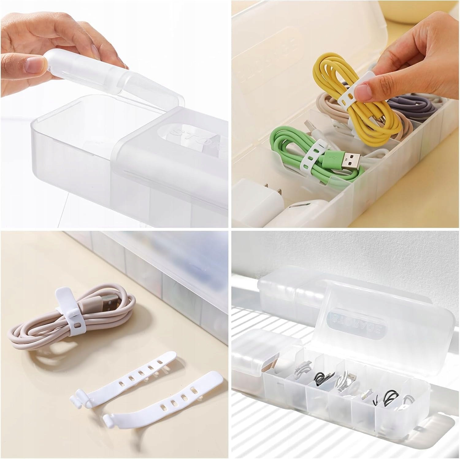 Box Cable Organizer 2 Pcs Container for Chargers Wires Manufacturer code Bez marki