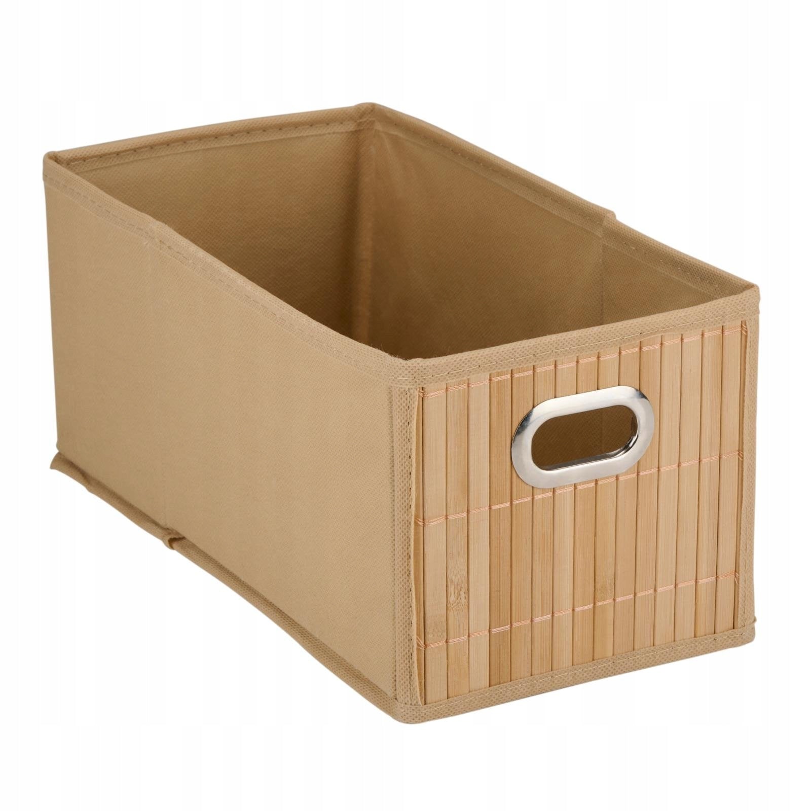 Box Storage Container Organizer Bamboo Alpina 31x15x14cm Beige