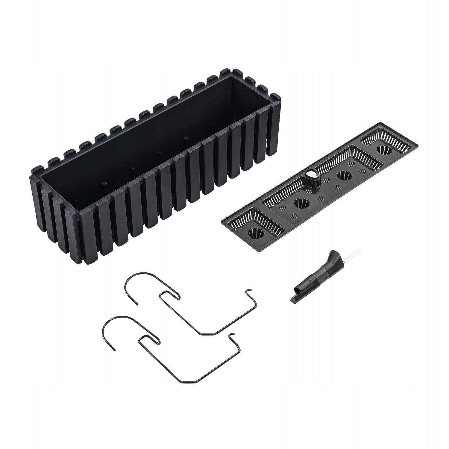 Box balcony pot DDEF600W Hooks + System Material synthetic material