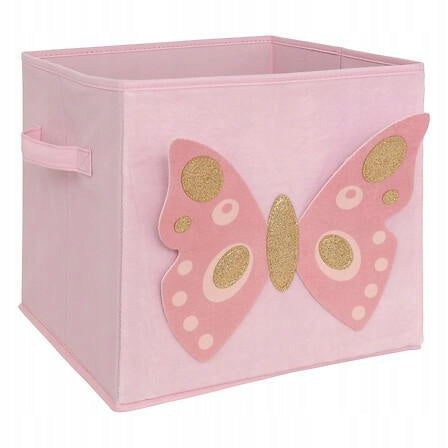 Box for bookcase Butterfly 29x29cm pink