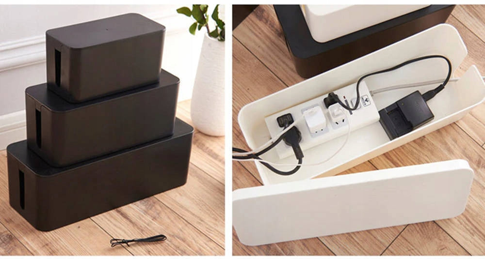 Box organizer for cables and strips size L (Black) /Strado Model box