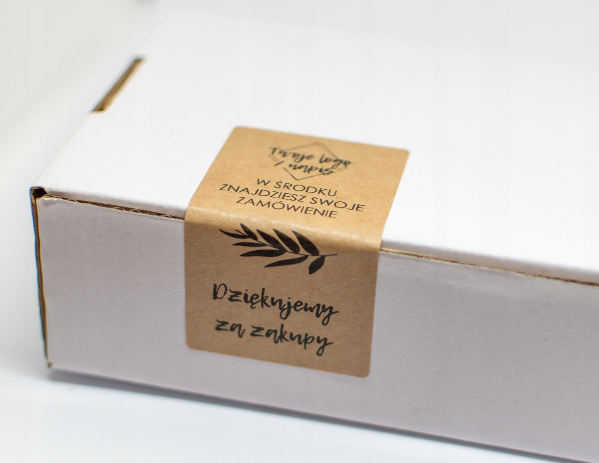 Box sticker Logo label 90x50 kraft 50