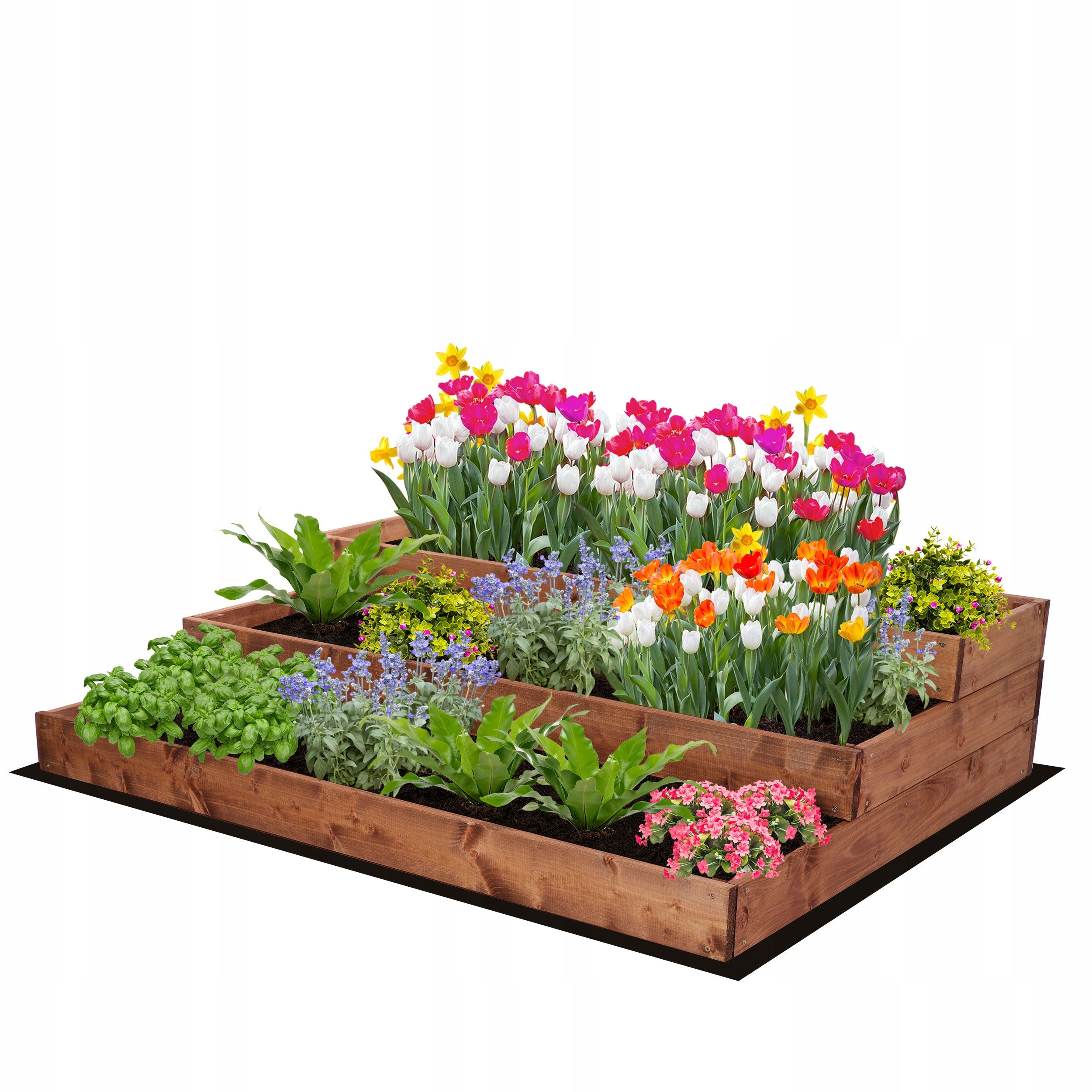 Box vegetable garden planter bunk bed trellis 27x120x90 impregnation eco Packaging status original