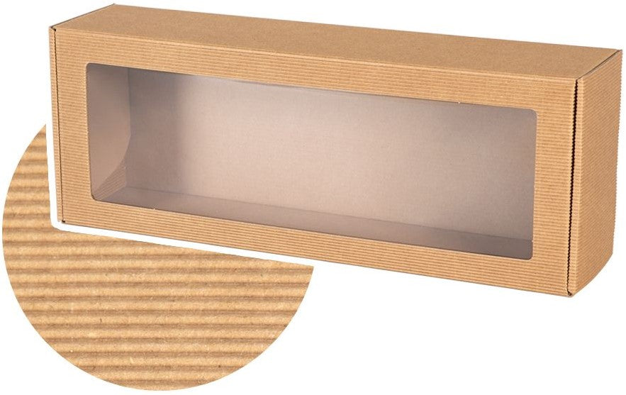 Box with Window 40x15x10cm Gift Box Corrugated Wine Wave