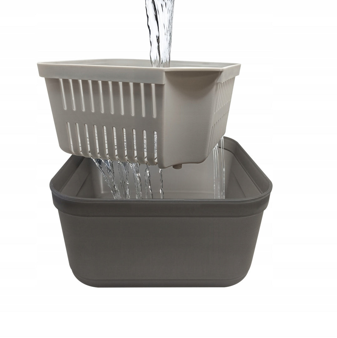 Box with strainer Feeder Bait grey 1,9L for soaking Pellet Brand Feeder Bait