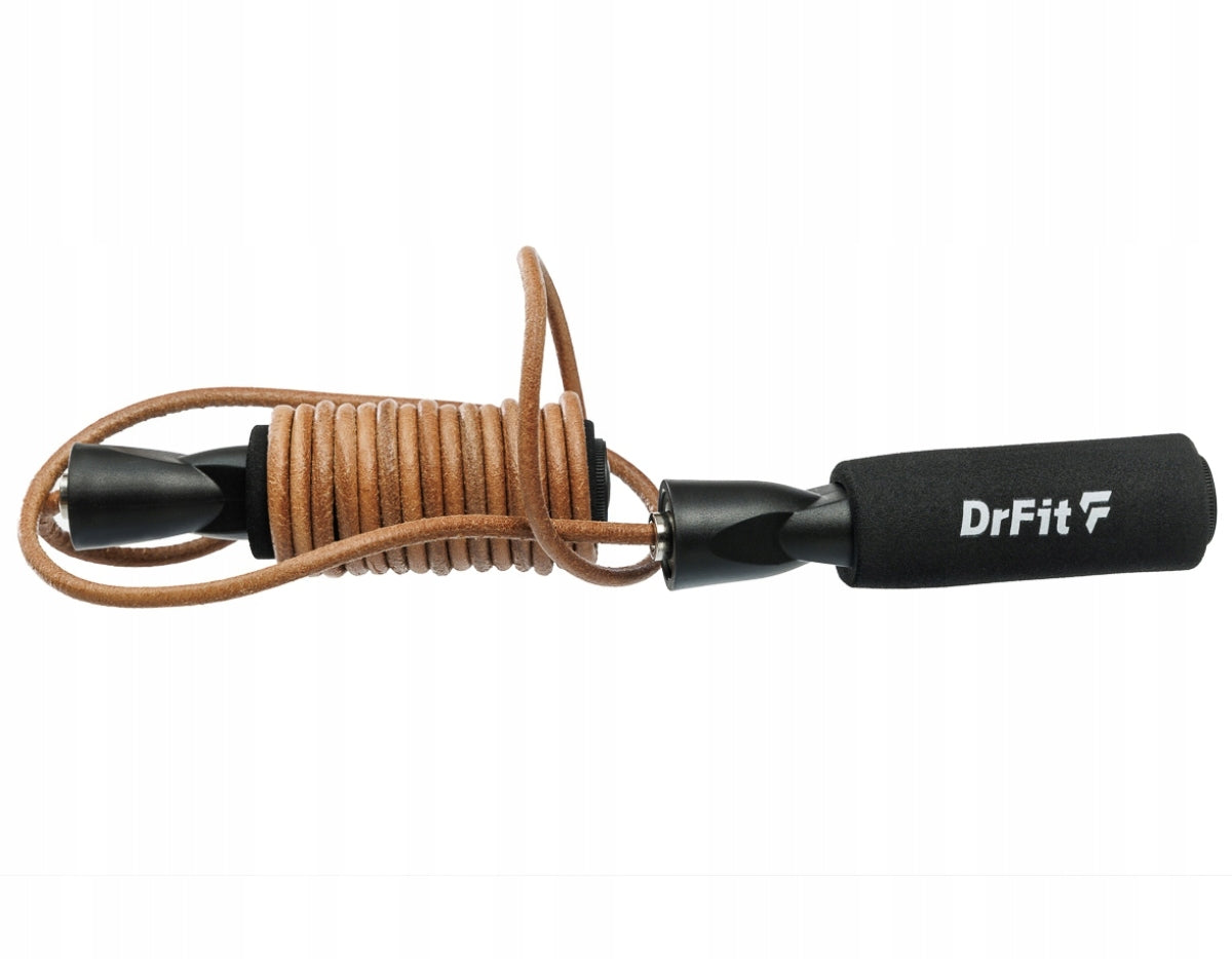 Boxing Leather Jump Rope Durable for Athletes Adjustable DrFit Rope length 275 cm