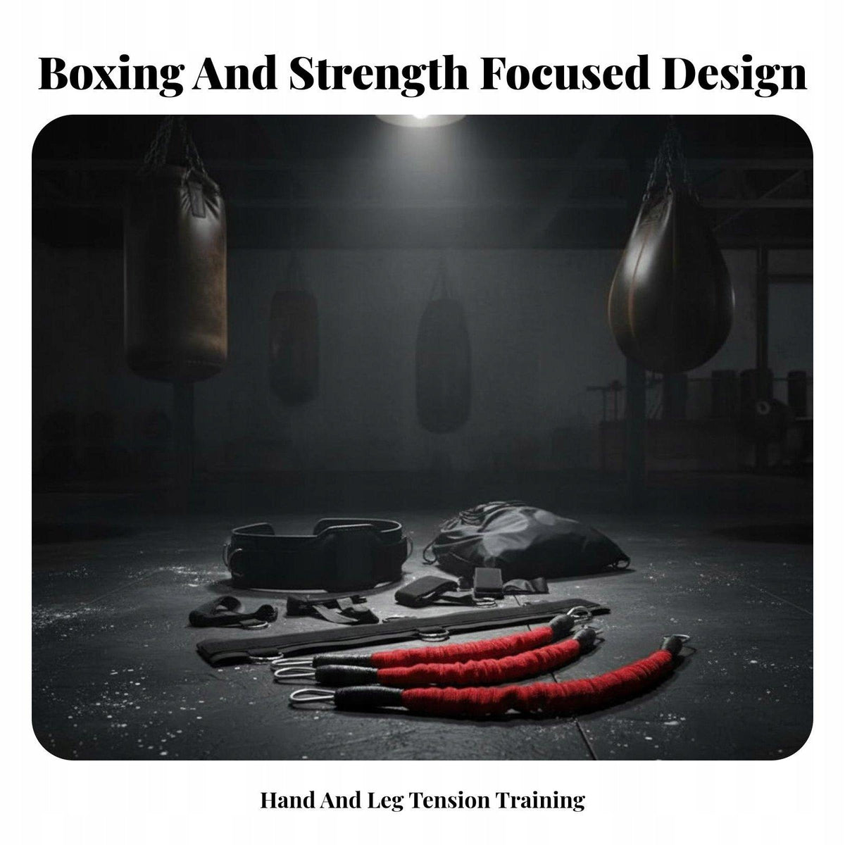 Boxing Resistance Bands Set, 150lb, Arm & Leg Strength, Home Gym, Black Packaging status original