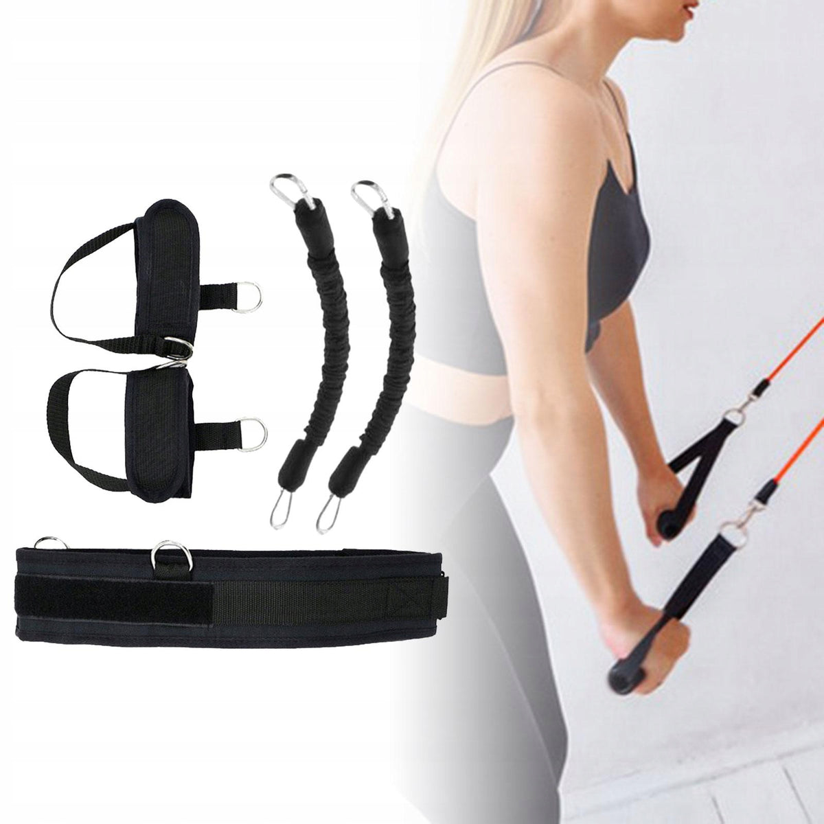 Boxing Resistance Bands Set, Exercise Bands, Training black 70 pounds