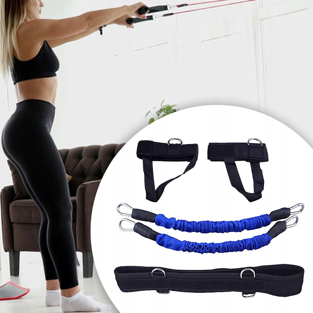 Boxing Resistance Bands Set, Exercise Bands, Training blue 60 pounds