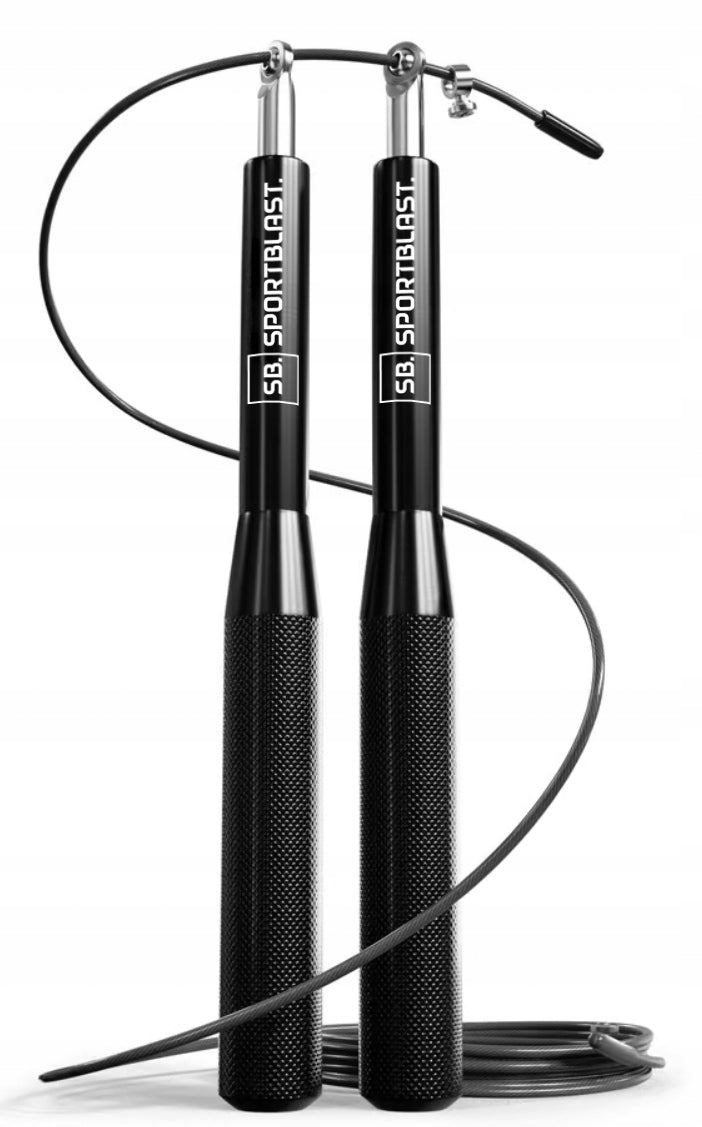Boxing jump rope with bearings 3m adjustable fast FITNESS CROSSFIT CARDIO Color black