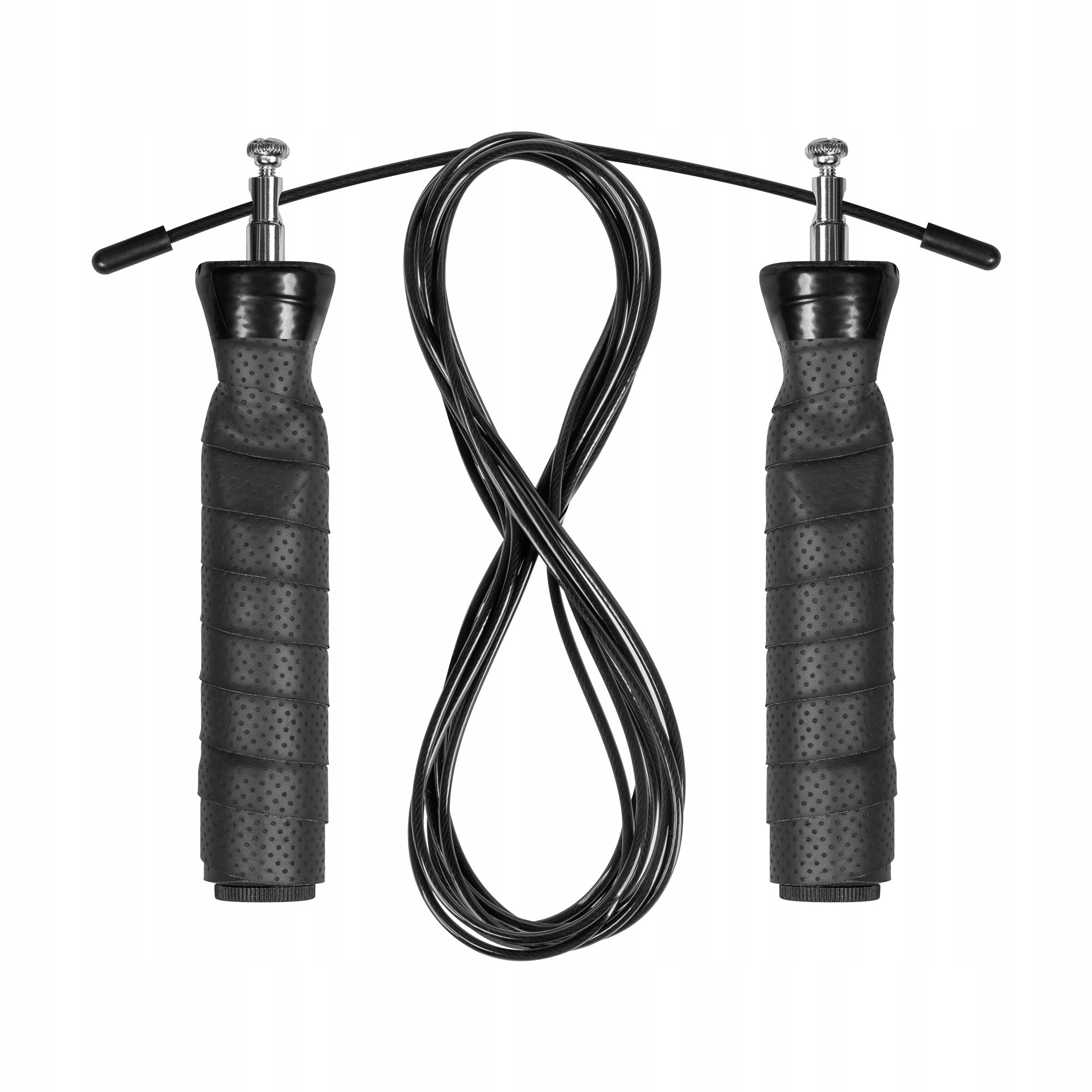 Boxing jump rope with rubber handle bearing 3m adjustable Rebel Color black