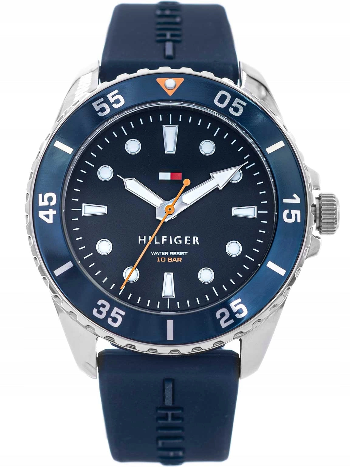 Boys' watch Tommy Hilfiger 1720047 navy silicone 100m + engraving Brand Tommy Hilfiger