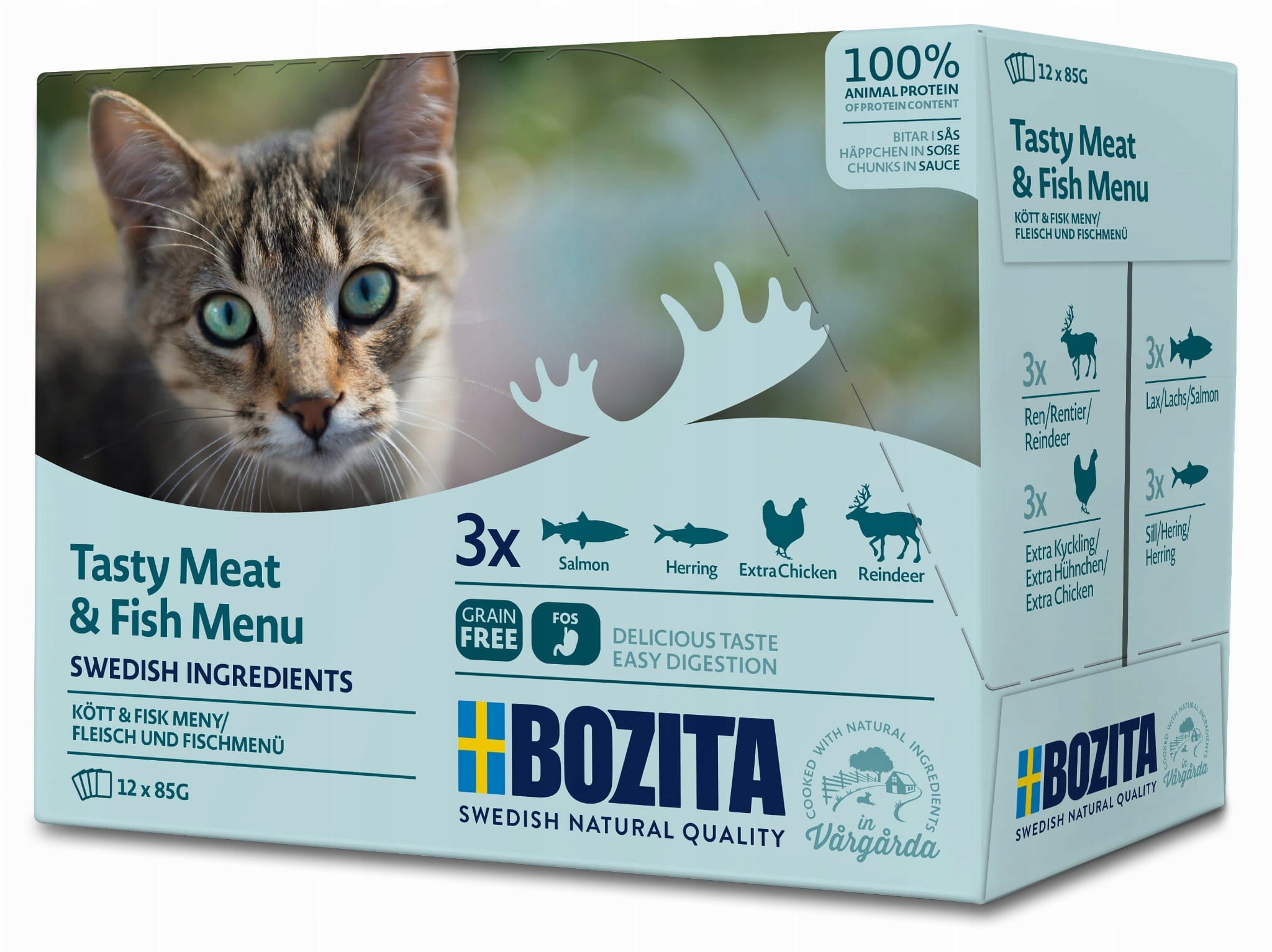 Bozita Pouch Multibox Meat Fish 1,02 kg Mix 12x85g in SOS
