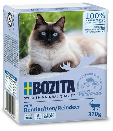 Bozita wet cat food reindeer in sauce 370 g natural composition Packaging status original