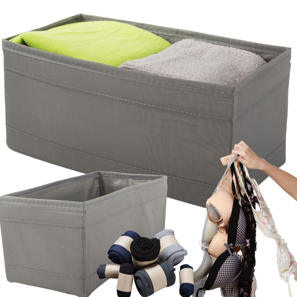 Bra Organizer Underwear Drawer Wardrobe Grey 28x14x13cm