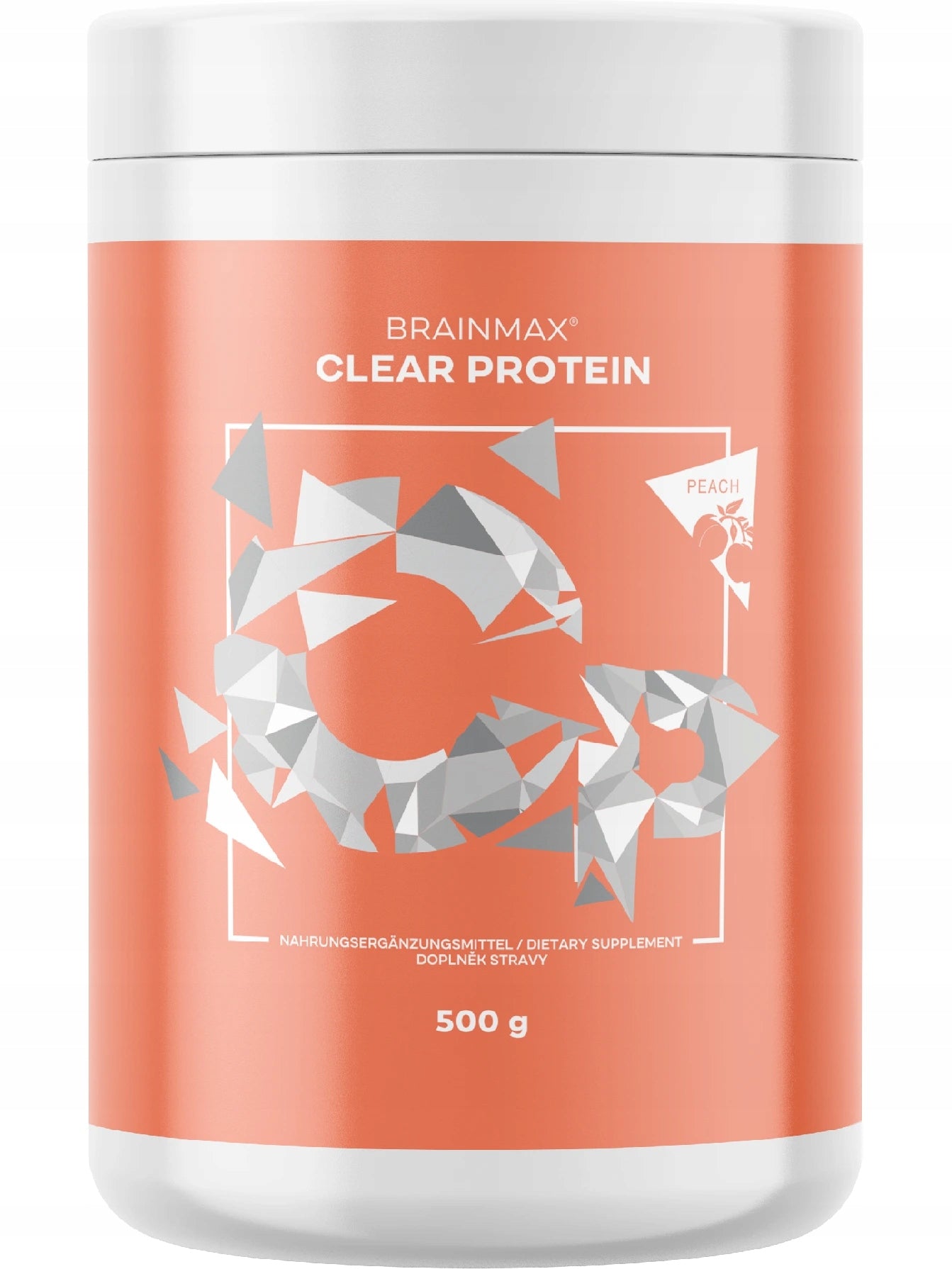 BrainMax Clear Protein, peach, 500 g