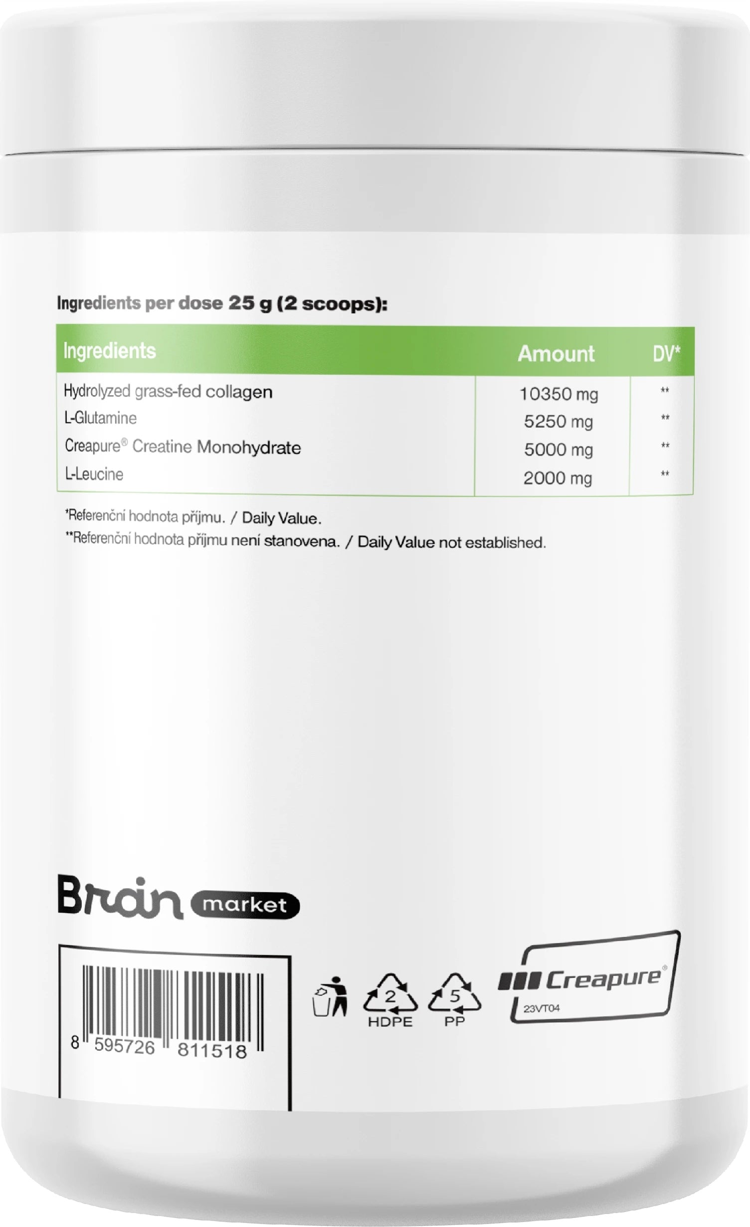 BrainMax Daily Support, green apple, 500g Expiration date not specified