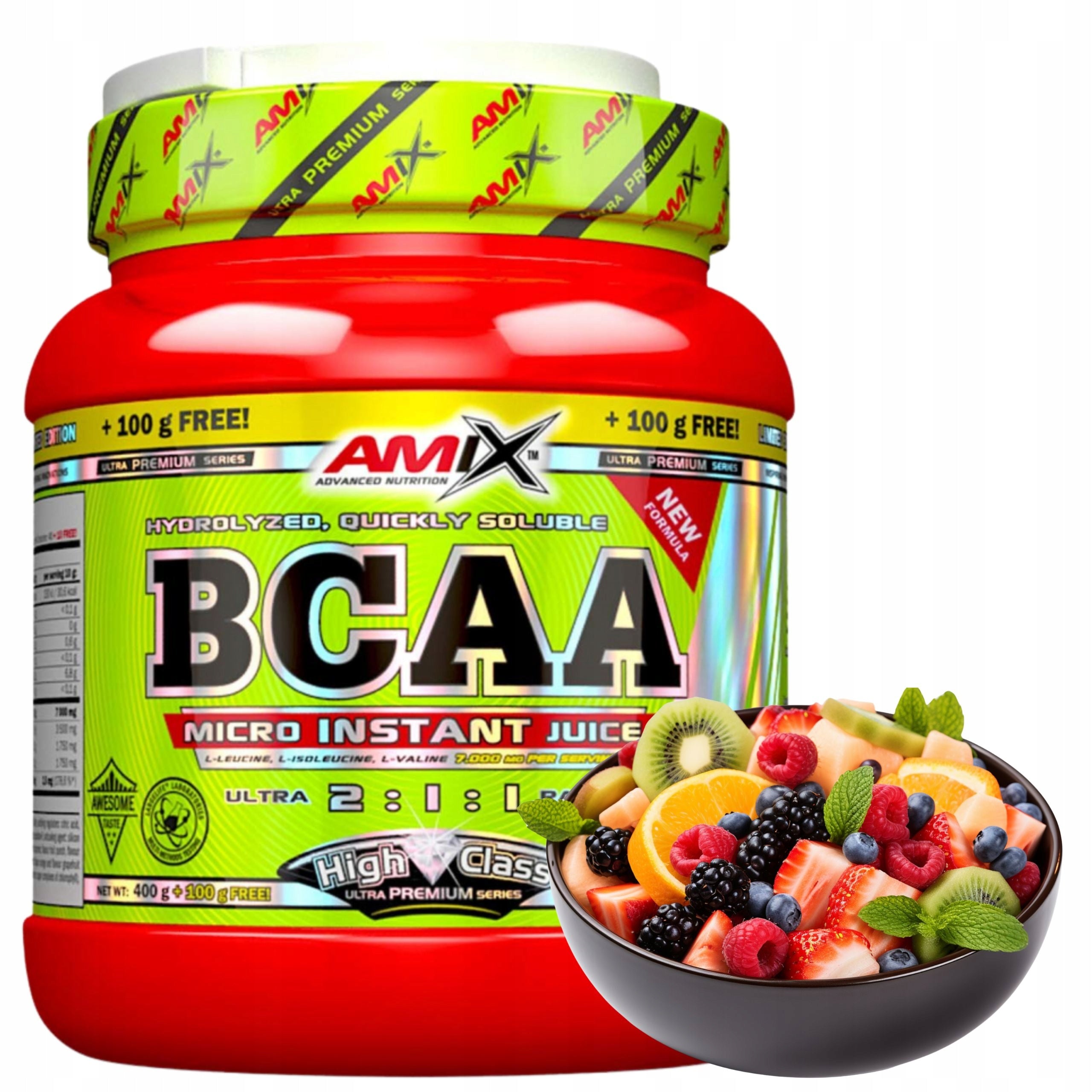 Branched chain amino acids 2:1:1 BCAA Muscle Regeneration Fruit Punch 500g