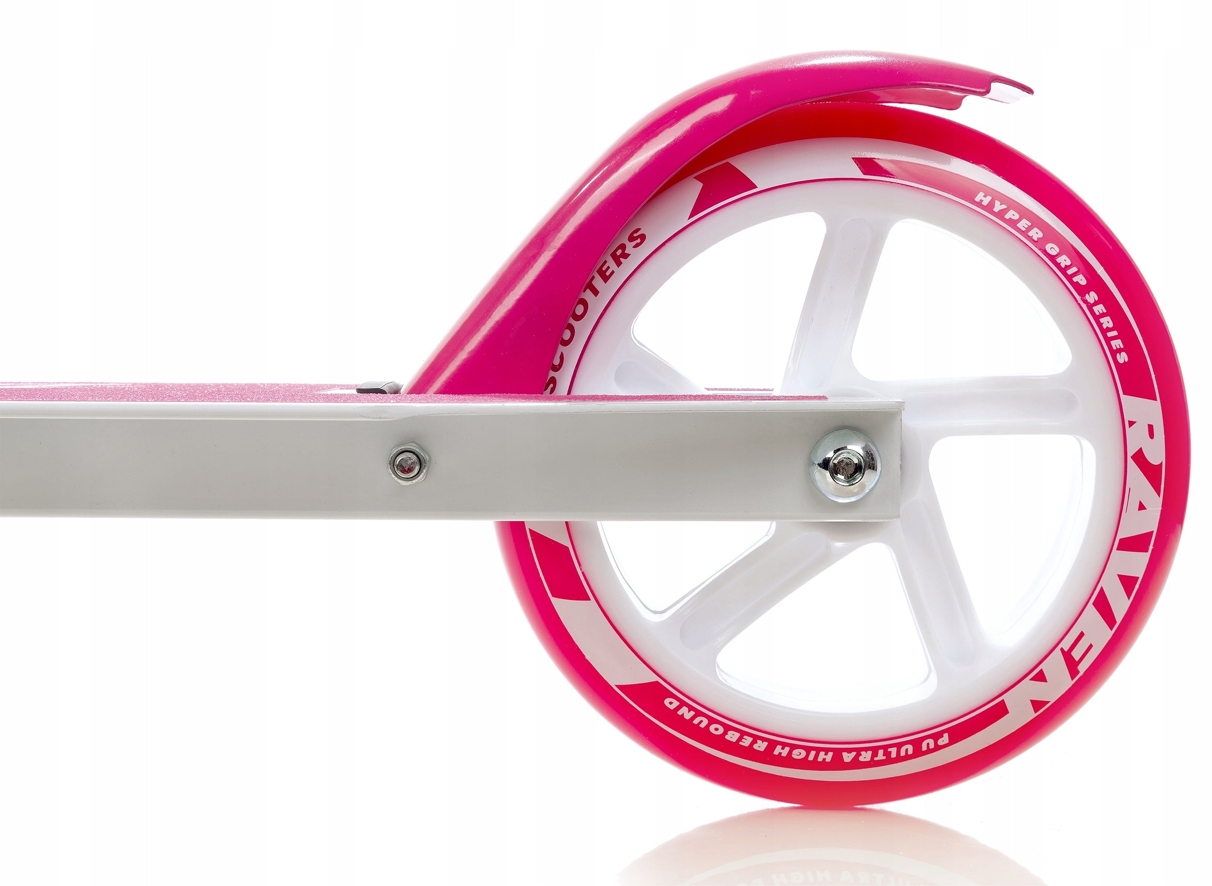 Branded Children's Folding Scooter RAVEN Laura 145mm Color white pink