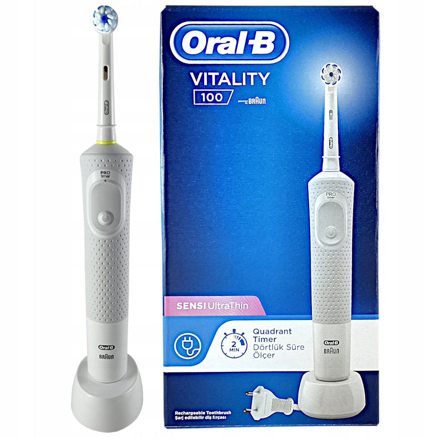 Braun Oral-B Vitality 100 Sensi Ultra Thin grey toothbrush Brand Oral-B