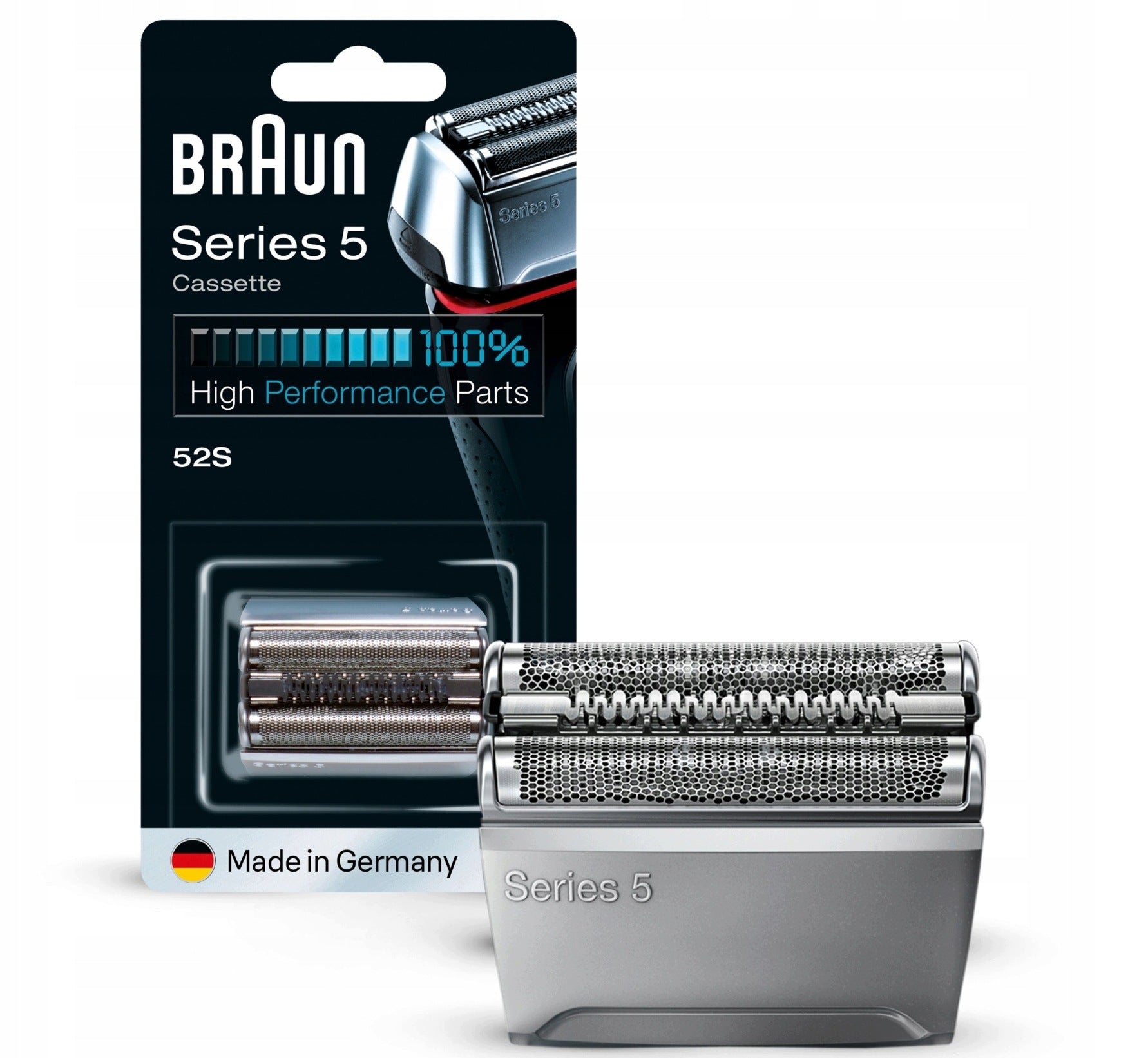 Braun Series 5 52S Replacement Electric Shaver Head - Silver Packaging status original