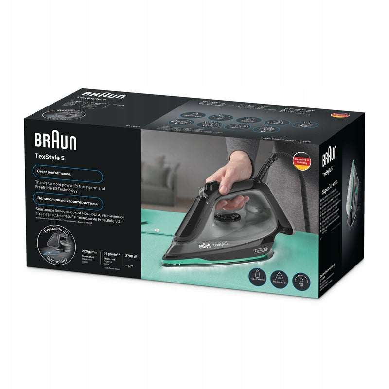 Braun Steam Iron TexStyle 5 SI5277GR 2700W Foot type ceramic