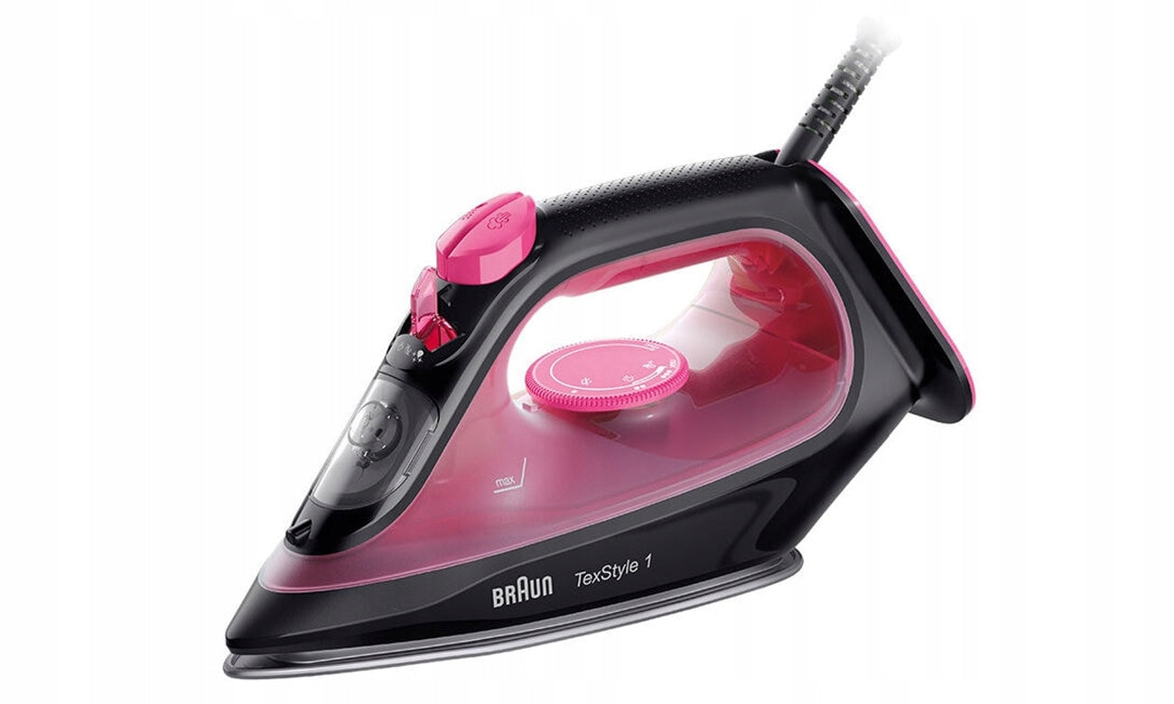 Braun TexStyle 1 Dry and Steam Iron Ceramic Plate 2000 W Black, Purple