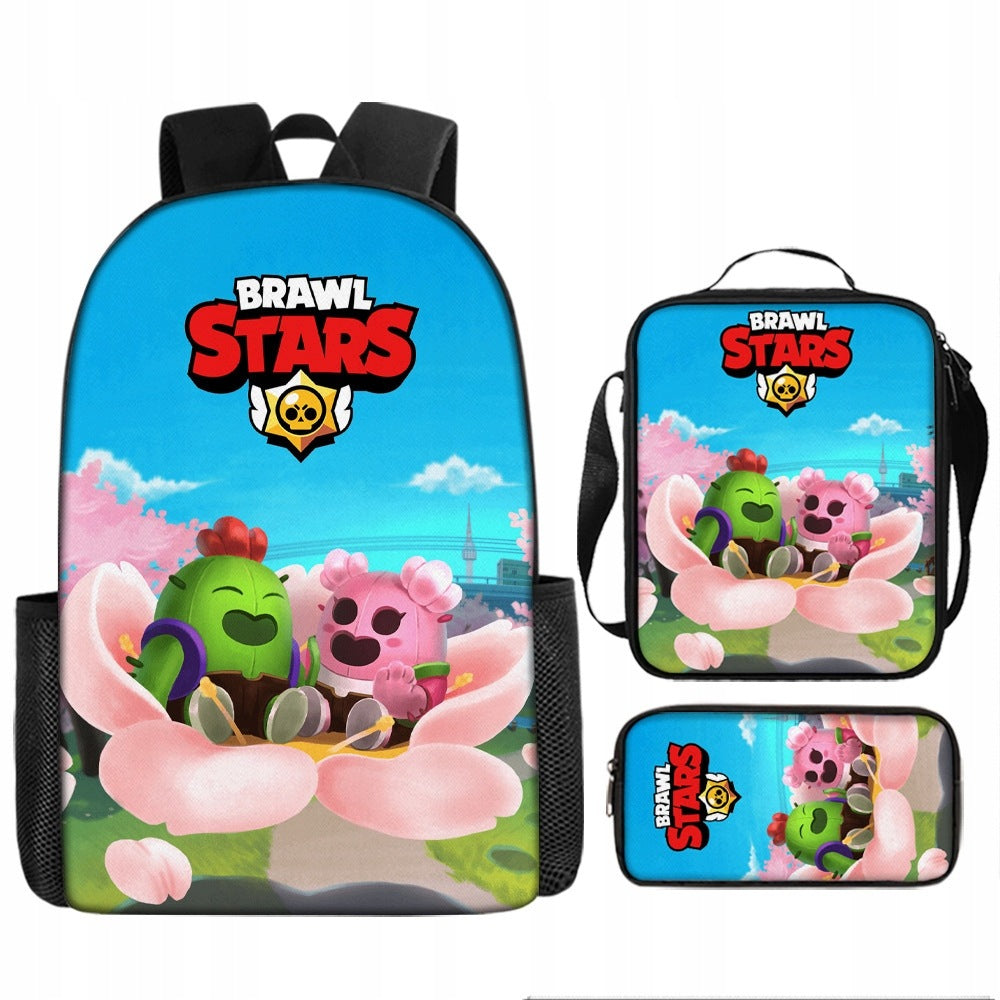 Brawl Stars SCHOOL BACKPACK SATCHEL BAG SET PENCIL CASE 3IN1 DESIGNS STYLE Packaging status original