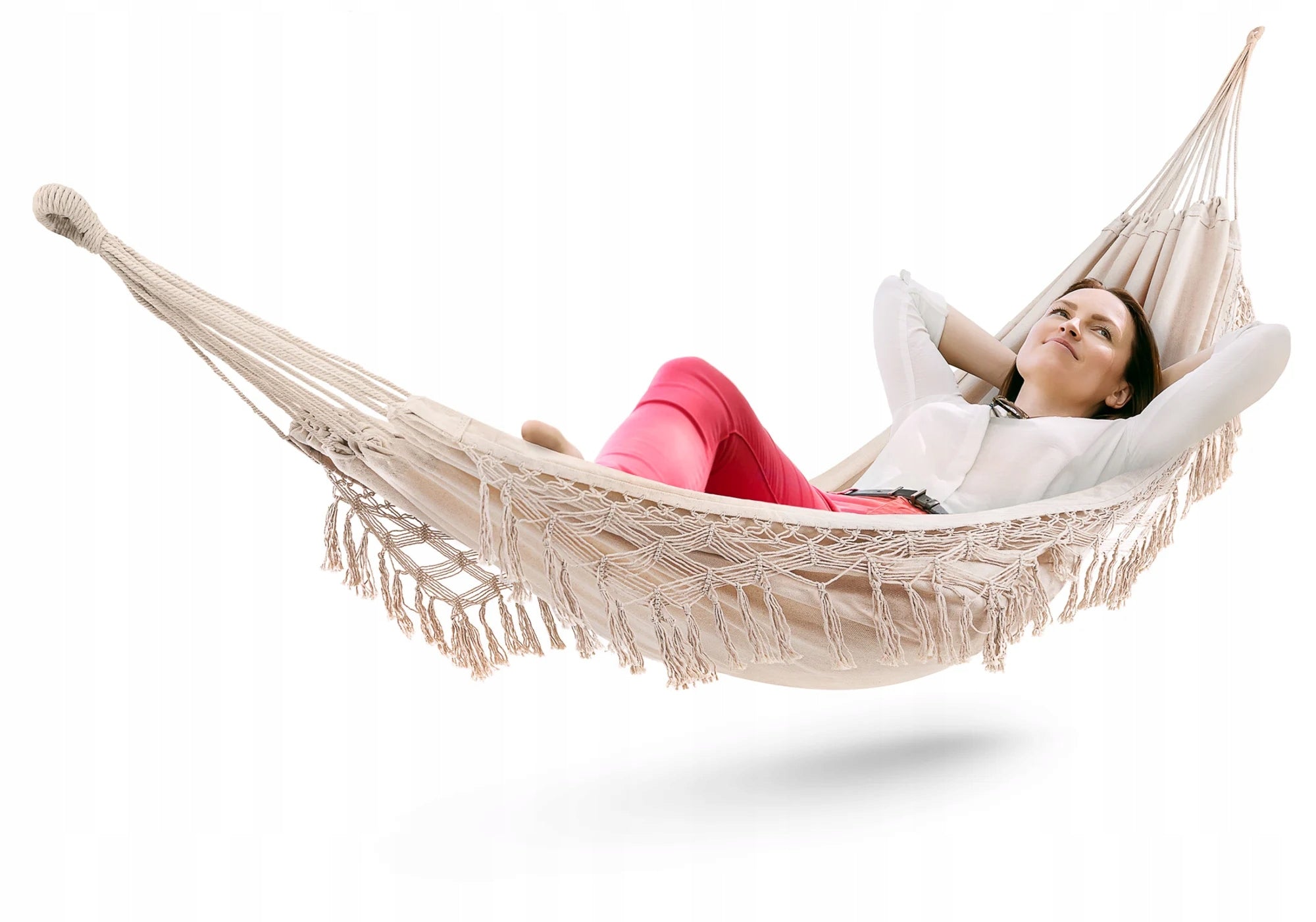 Brazilian Hammock with Tassels Garden Hammock Hanging Bari Hammock Divolio Kind hammock without rod