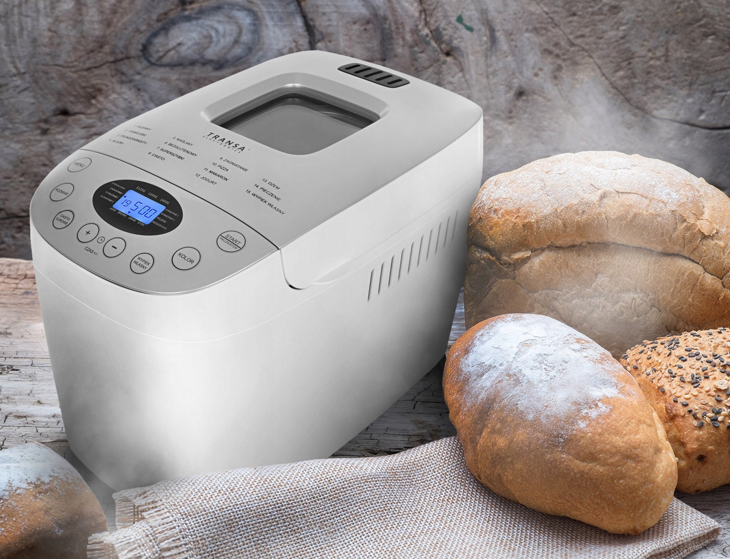 Bread machine Maker 15 PROGRAMS 2 AGITATORS SmartBake 850W MENU PL Dominant color white