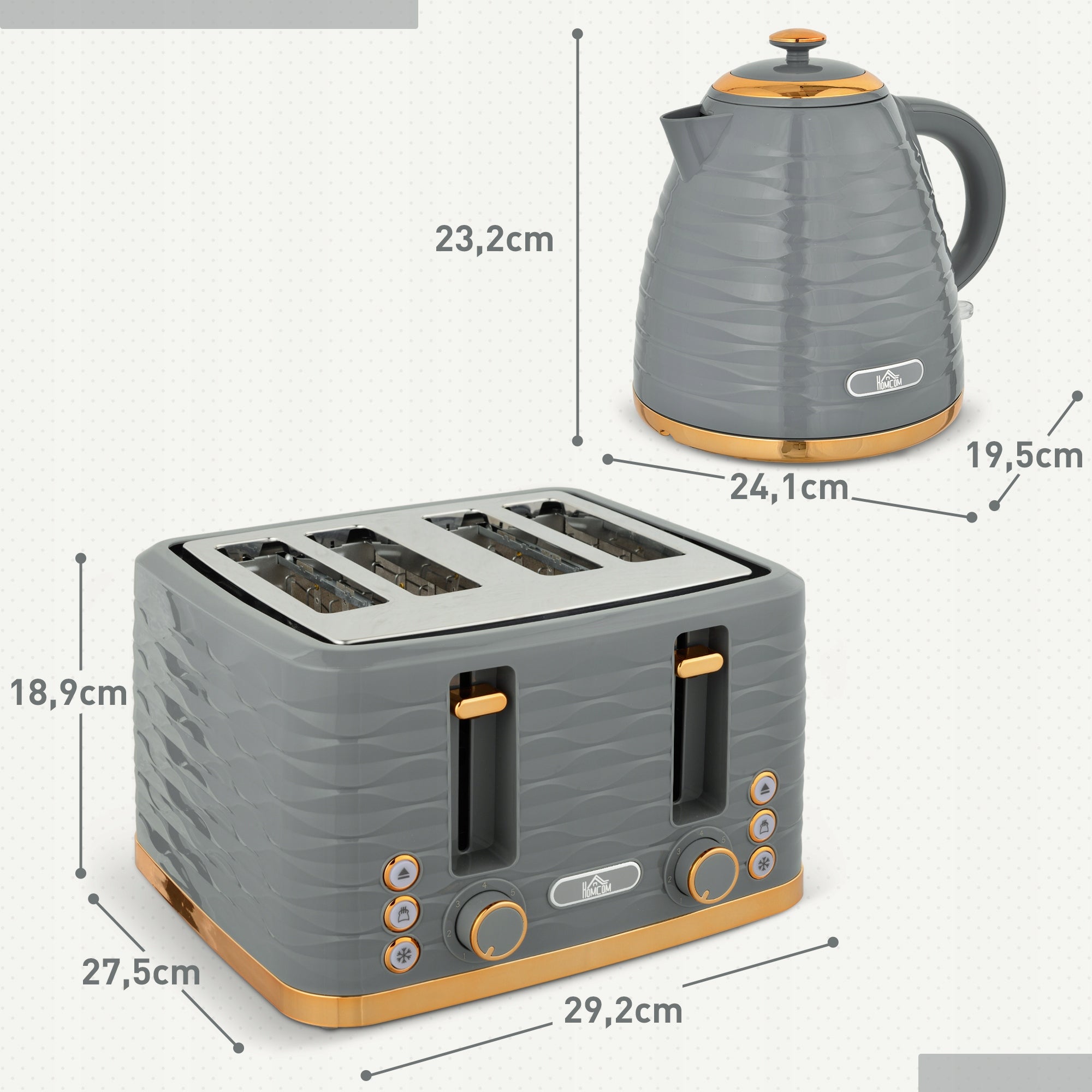 Breakfast set Electric kettle and toaster 1.7L 3000 W Packaging status original