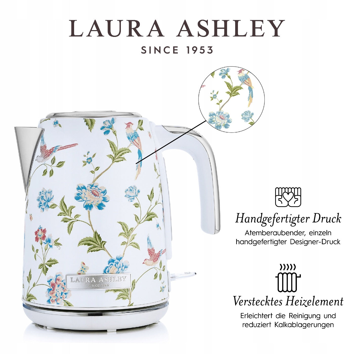 Breakfast set Laura Ashley – kettle with a capacity of 1,7 l and toaster for 4 Model Jug kettle + 4 Slice bundle