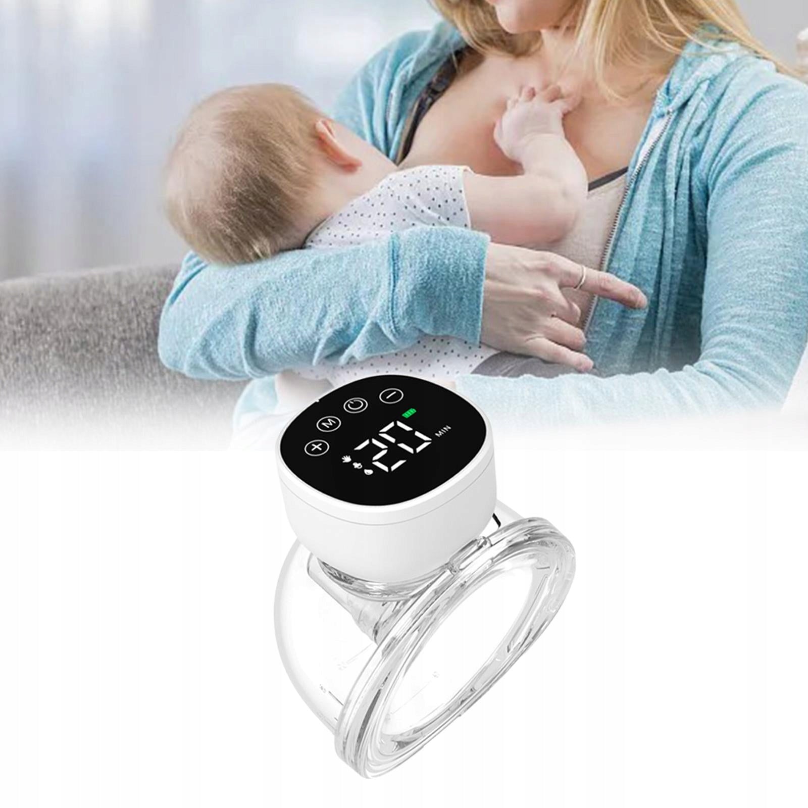 Breast Pump Wearable 3 Modes 9 Levels Anti Backflow Design Smart Black 1pcs