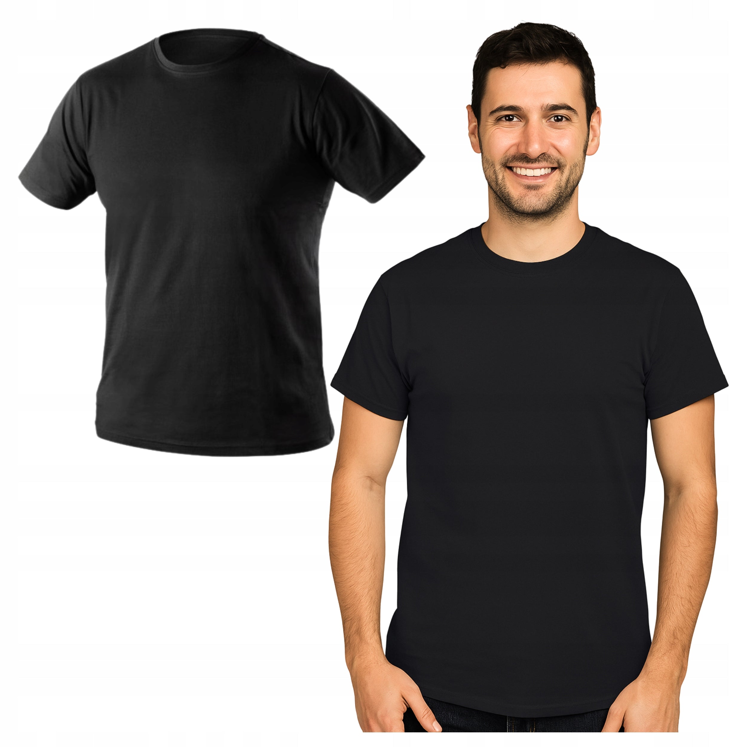 Breathable Men's Black T-Shirt Men's 100% Cotton