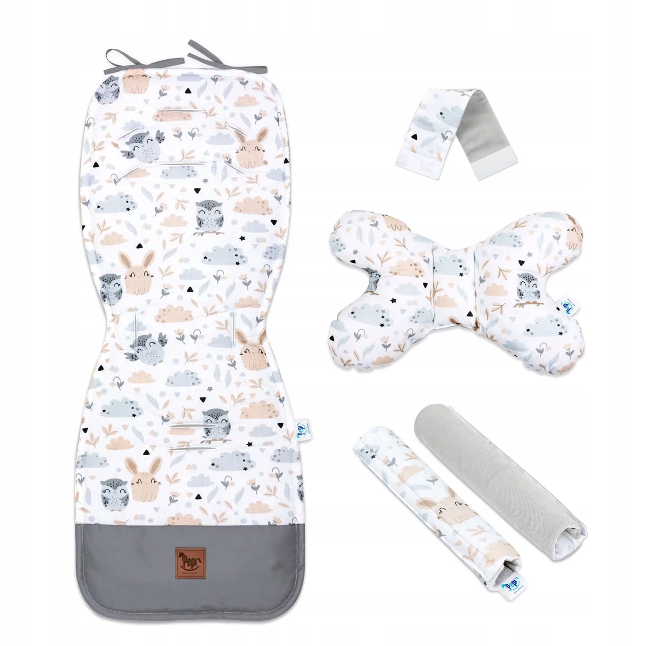 Breathable Stroller Insert Set with Cushion 5 el Animal