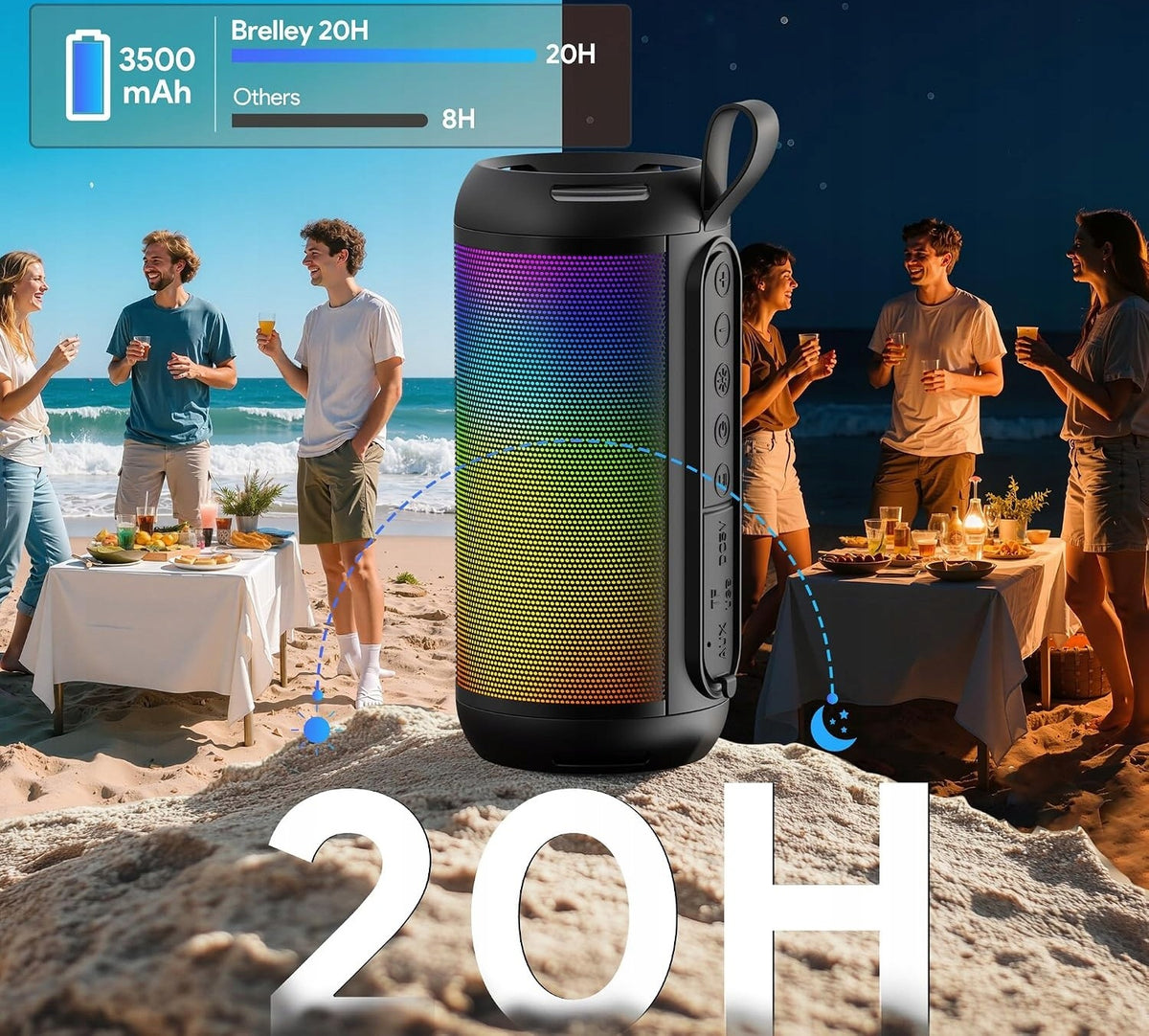 Brelley 30W Lightweight Portable Bluetooth Speaker with Countertop Holder Manufacturer code Głośnik przenośny Bluetooth Brelley 30W lekki