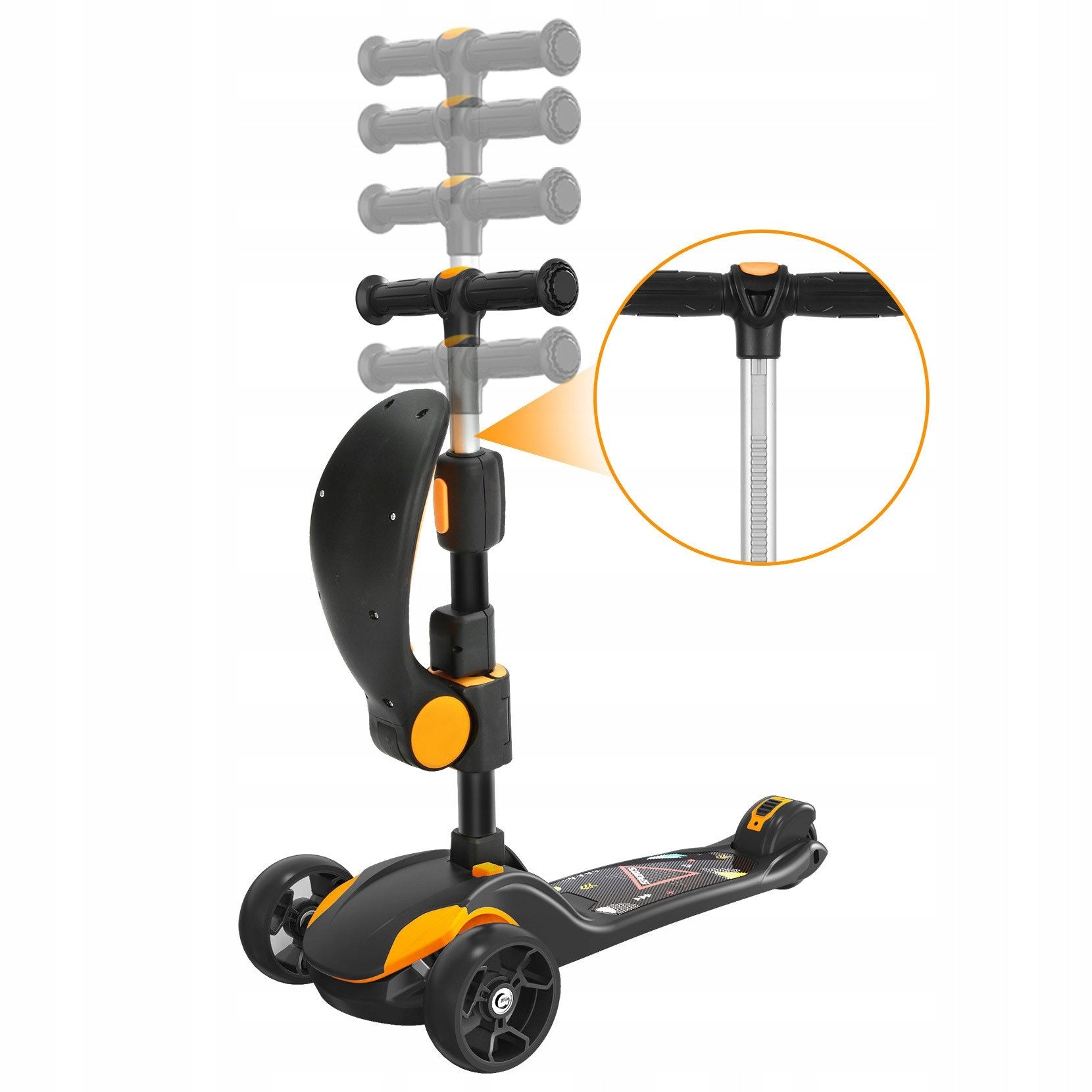BremToy Foldable Children's Scooter with Seat for 2+ Years, yellow Brand no brand