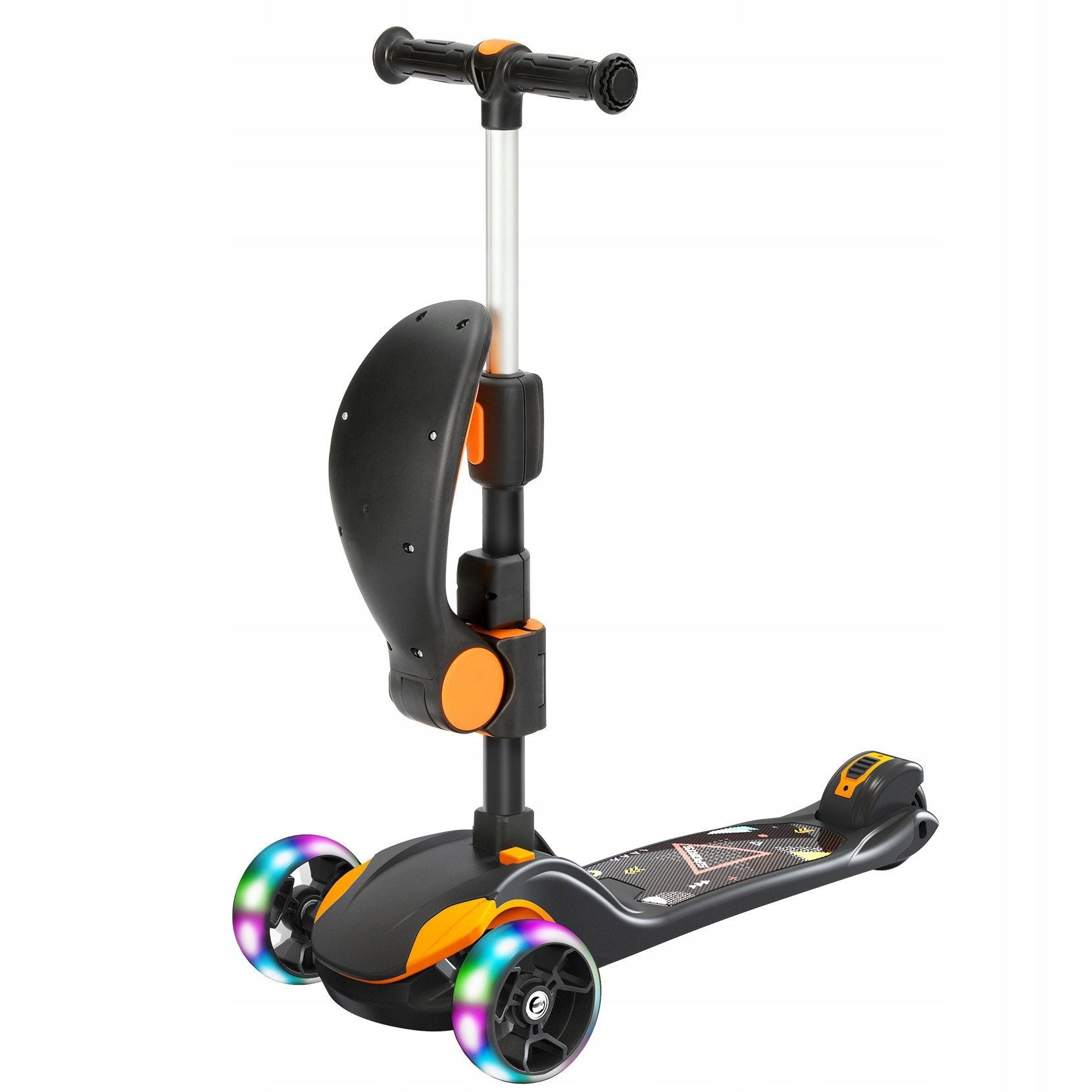 BremToy Foldable Children's Scooter with Seat for 2+ Years, yellow Number of wheels 3