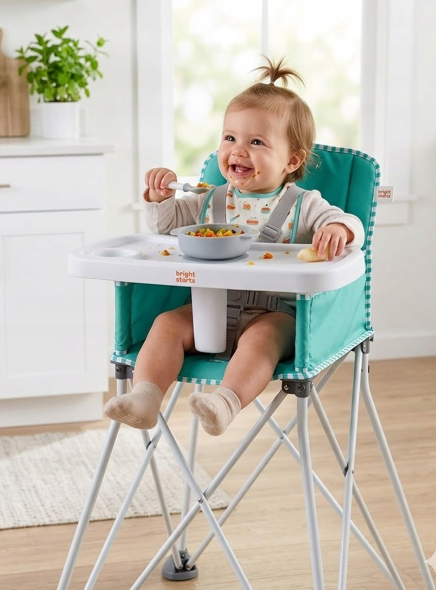 Bright Starts Pop 'N Dine Highchair Portable Turquoise