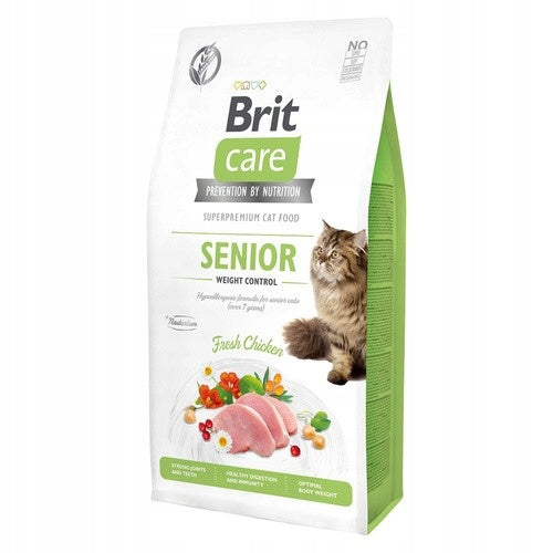 Brit Care Cat Grain-Free Senior Weight Control Dry Food Chicken 2 kg