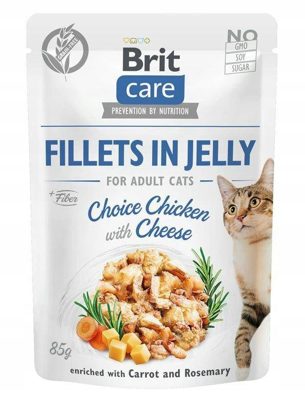 Brit Care Wet Cat Food in Jelly Chicken and Cheese 85 g