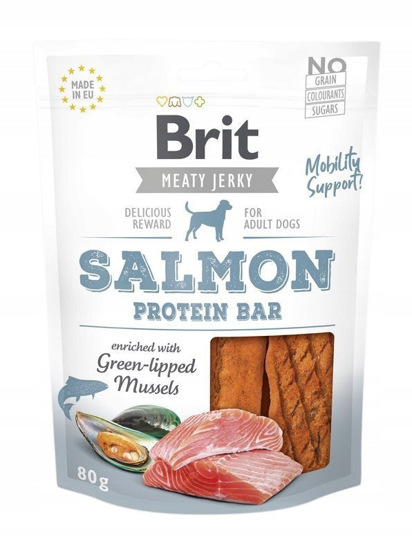Brit Jerky Snack Protein Salmon Bar 80g