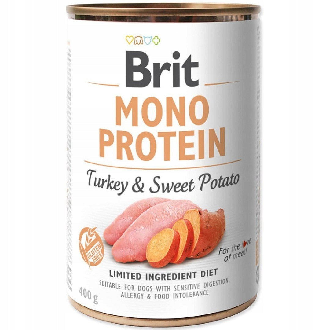 Brit Mono Protein 400g Wet Dog Food Turkey with sweet potato